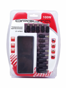 Зарядка для ноутбуков универсальный блок питания с насадками 12-24В, 100Вт Орбита OT-APB65